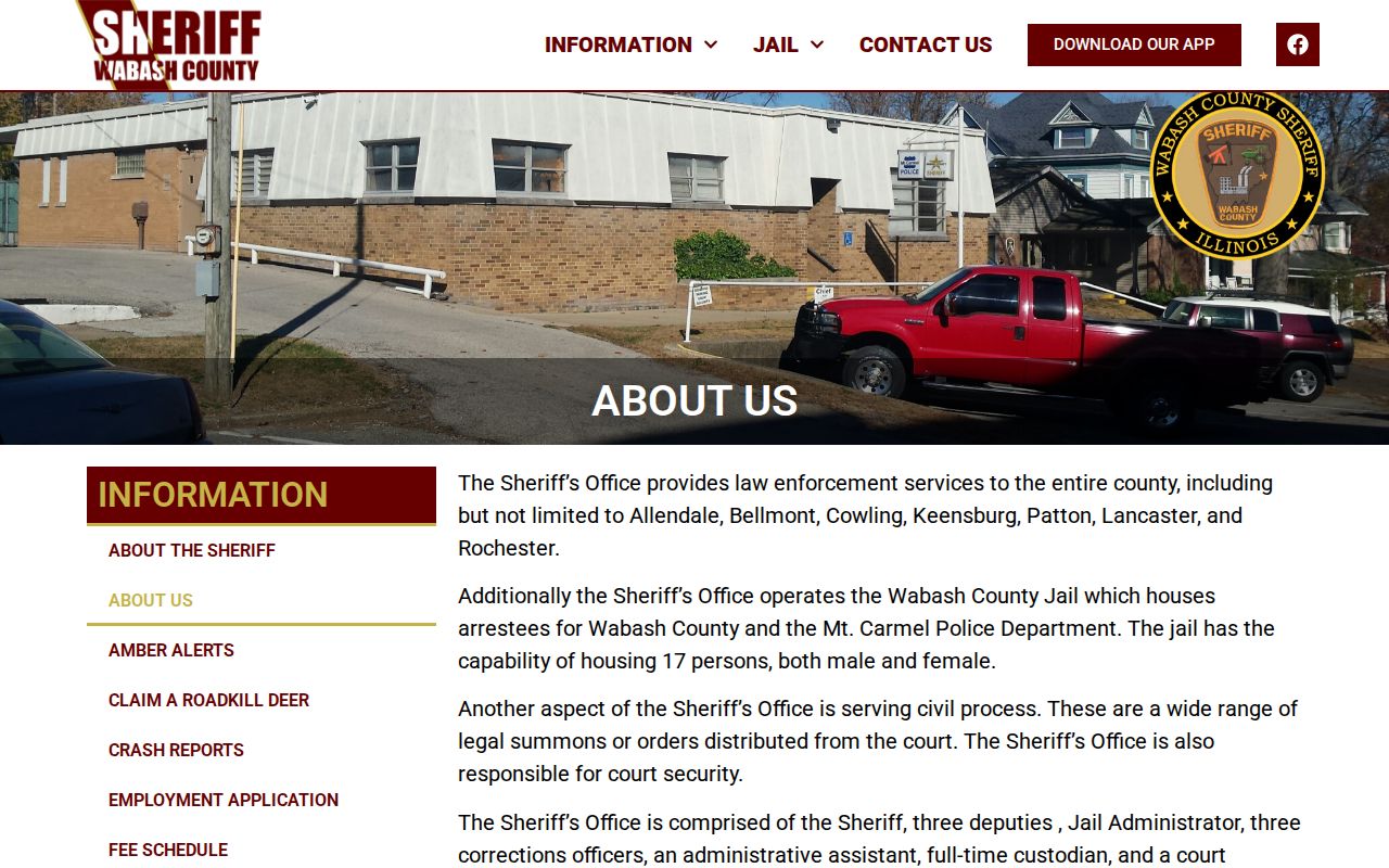 Wabash County Sheriff coverage and agency functions webpage