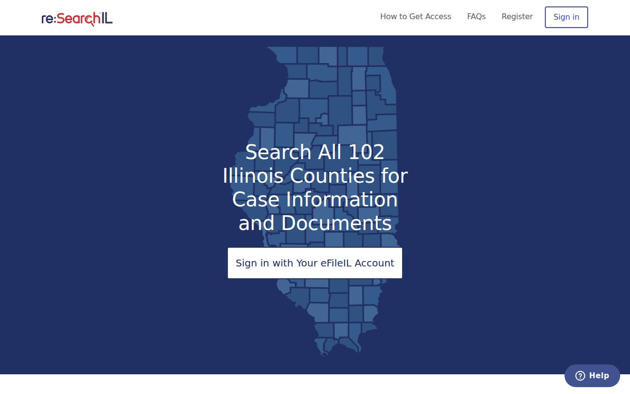 Official re SearchIL remote court document access page